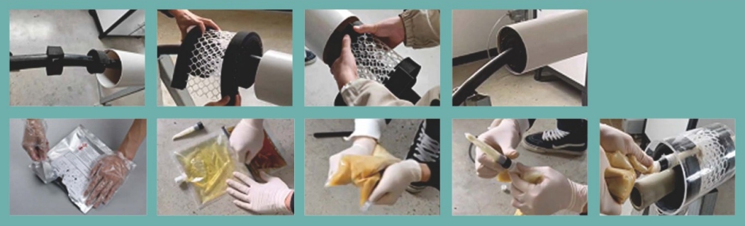 Juego de conectores para cables con inyección de pegamento